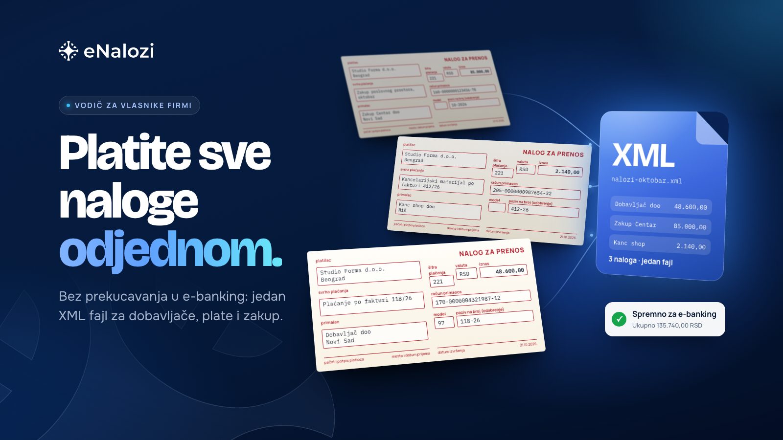 Kako platiti više naloga odjednom, bez prekucavanja u e-banking?